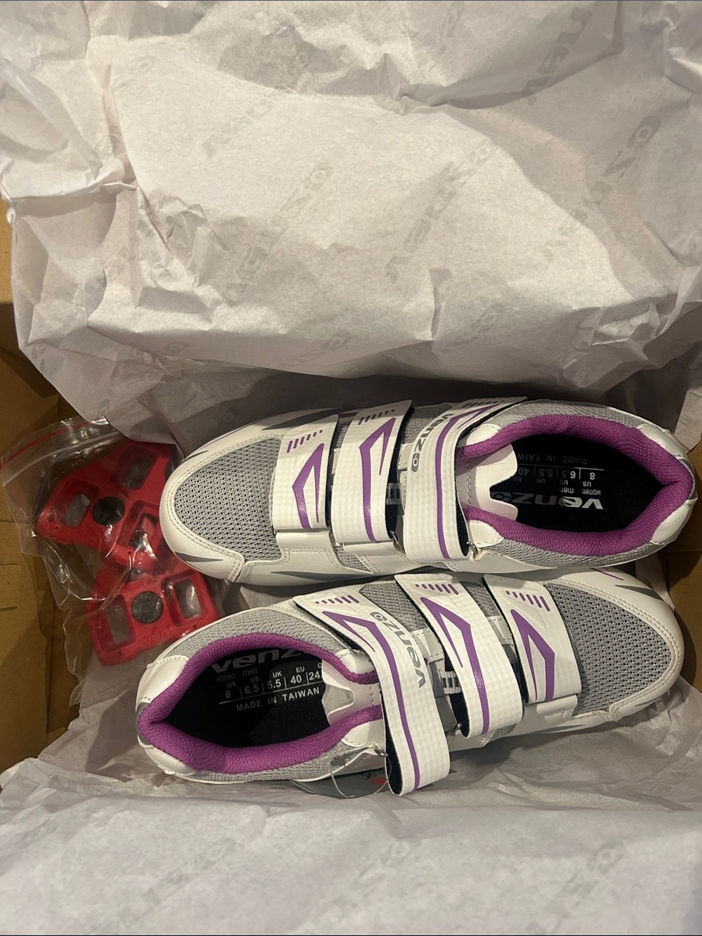 Venza Women's White & Purple Athletic Shoes with Strap Closure